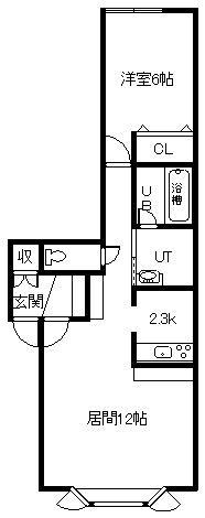 ルモンテ(1LDK/1階)の間取り写真
