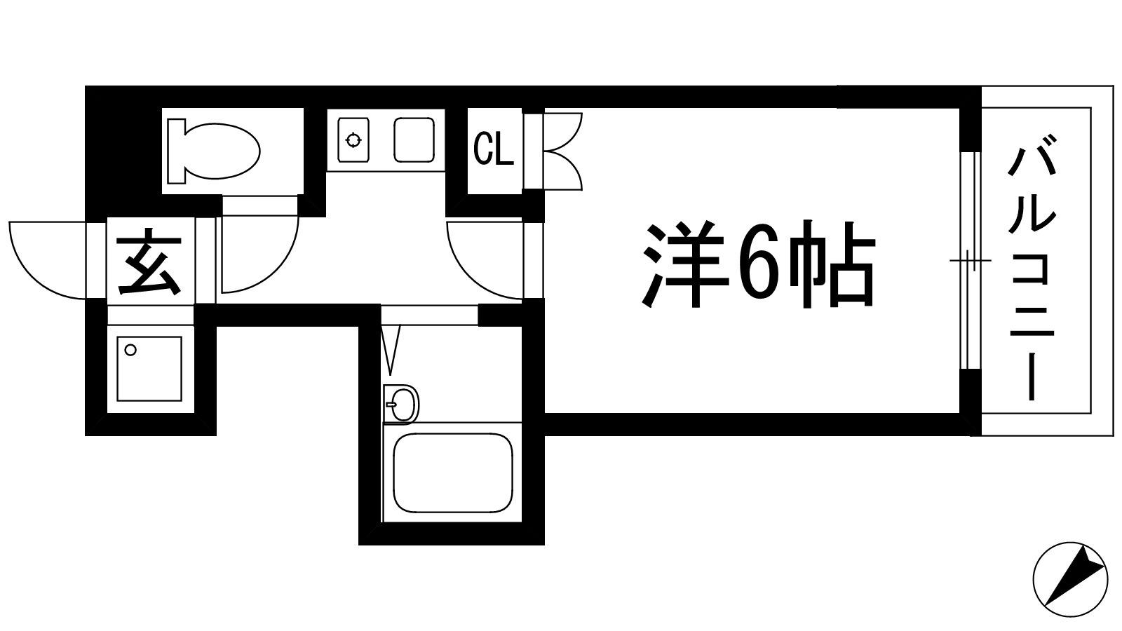 エレガンス高木2号館(1K/2階)の間取り写真