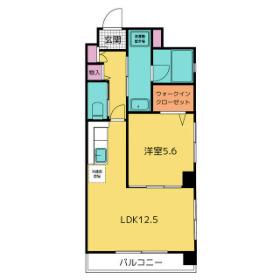 HABITARE更紗(1LDK/3階)の間取り写真