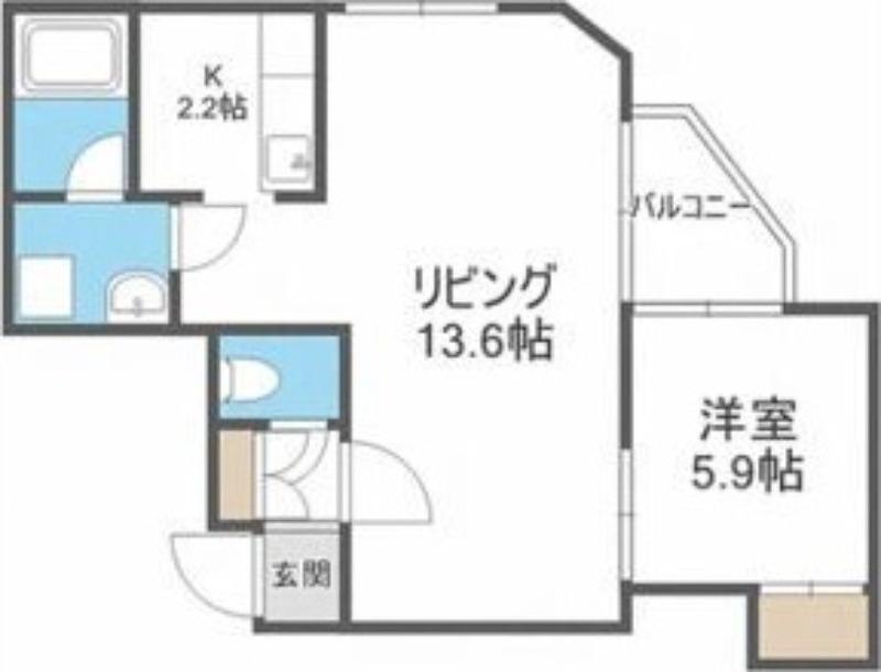 IBIZA中島公園(1LDK/2階)の間取り写真