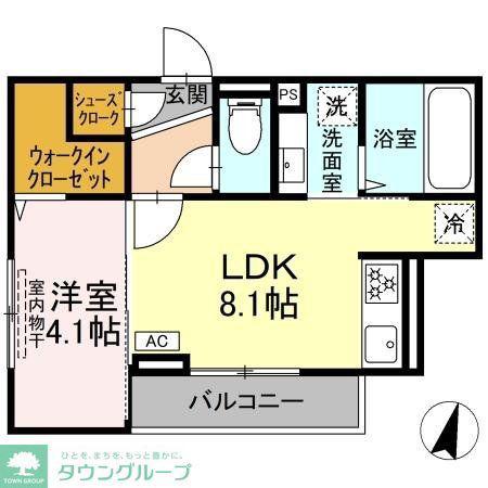 D PAINA弘明寺II(1LDK/3階)の間取り写真