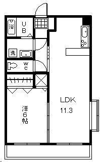 グランド・ユー(1LDK/4階)の間取り写真