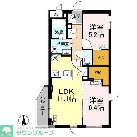 ロイジェント上板橋(2LDK/1階)の間取り写真