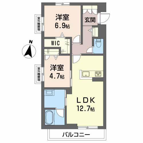アインス(2LDK/3階)の間取り写真