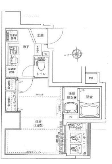アイル日暮里弐番館(1K/5階)の間取り写真