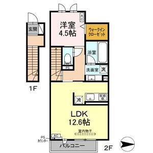 COZY SPACE(1LDK/2階)の間取り写真