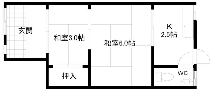 水野文化(2K/1階)の間取り写真