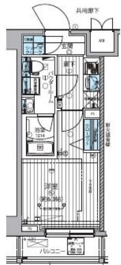 メインステージ武蔵小杉(1K/4階)の間取り写真