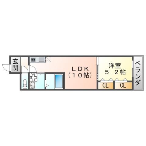 フジパレス阪急豊津駅南II番館(1LDK/2階)の間取り写真