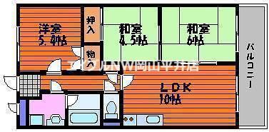 ネクスト倉田 東館(3LDK/2階)の間取り写真