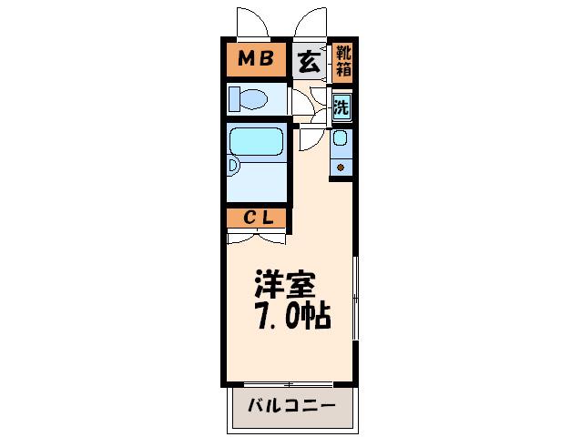 メモリアルハウス(ワンルーム/4階)の間取り写真