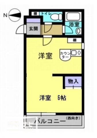 アルファエステート錦町(1K/4階)の間取り写真