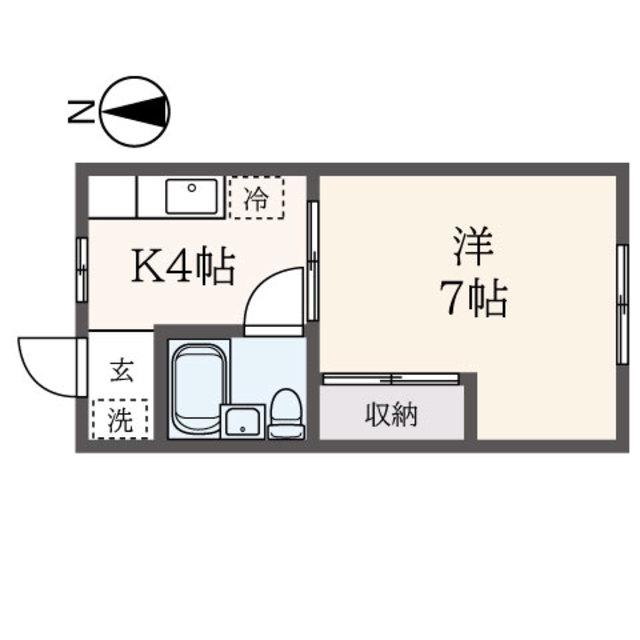 間門園アパート(1K/2階)の間取り写真