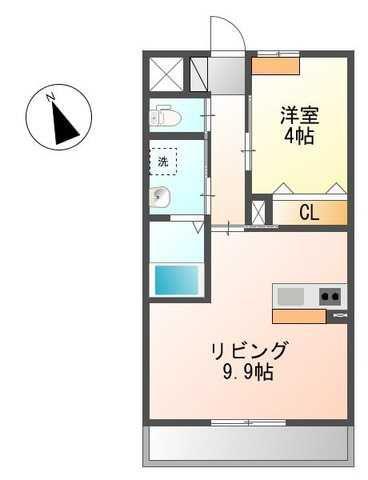 ゴールドアトレ(1LDK/1階)の間取り写真