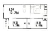 ロイズ・プレシア多々良東(2LDK/3階)の間取り写真