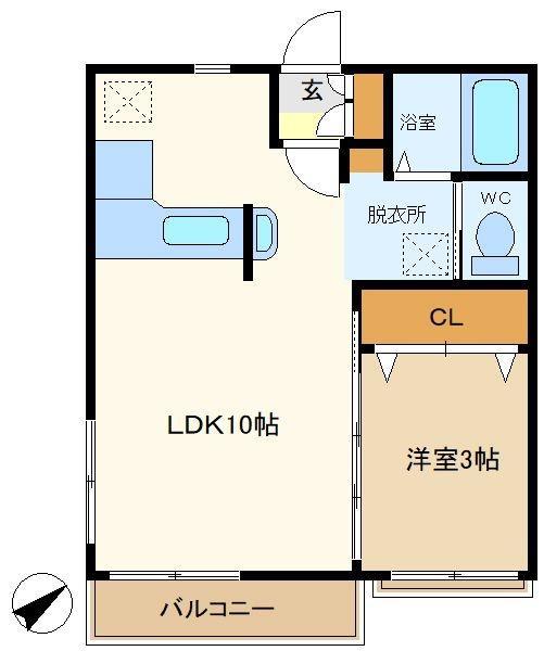 イーグルT.M(1LDK/1階)の間取り写真