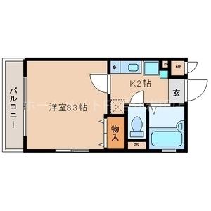 アルカサールヨシタニ弐番館(1K/1階)の間取り写真