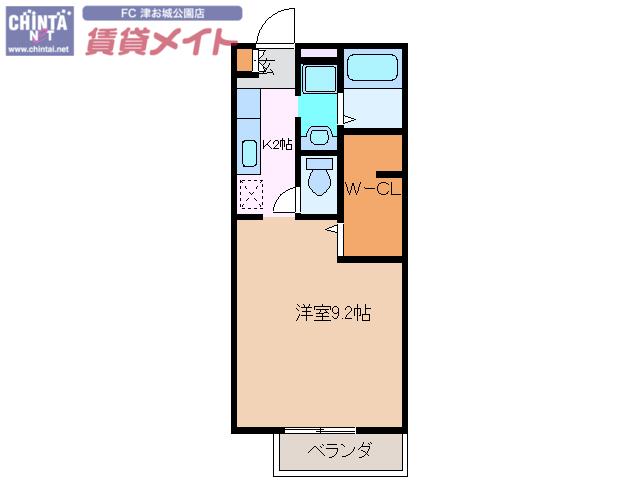 ピュアハイツII(1K/1階)の間取り写真