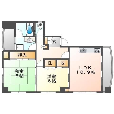 第3中野ビル(2LDK/4階)の間取り写真