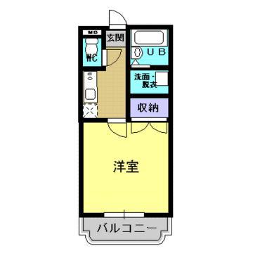 KB21(1K/2階)の間取り写真