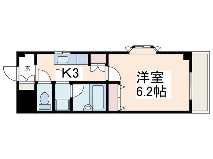 パナール(1K/3階)の間取り写真