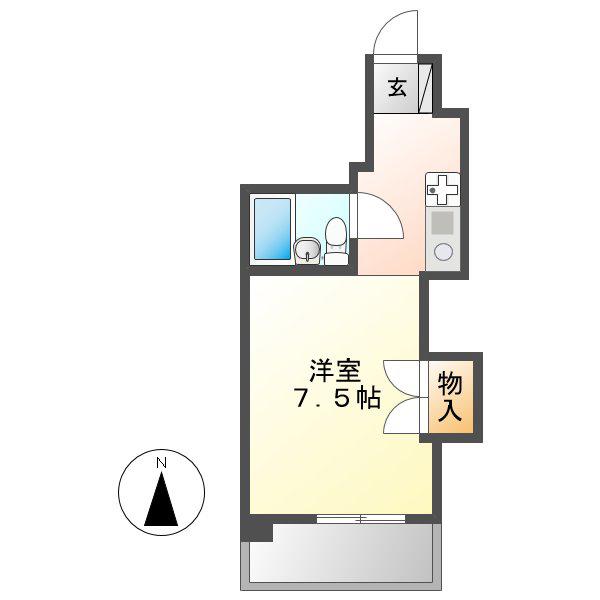 コーポ伊勢山(ワンルーム/3階)の間取り写真