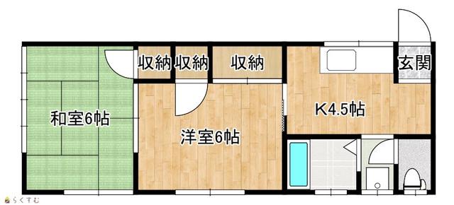 コーポニュー旭(2K/2階)の間取り写真