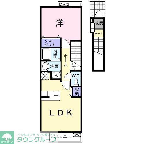 ラークハウス(1LDK/2階)の間取り写真