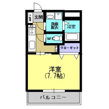 ラ・フォーレ郡元(1K/2階)の間取り写真