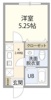 センターラグーン竹之丸(1K/1階)の間取り写真