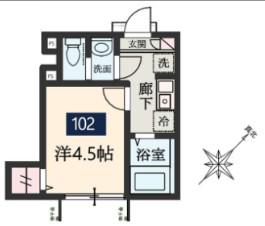 MELDIA久喜東2丁目(1K/1階)の間取り写真