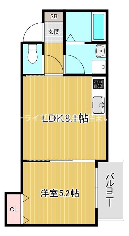 イノベ門真野里サウス(1LDK/3階)の間取り写真