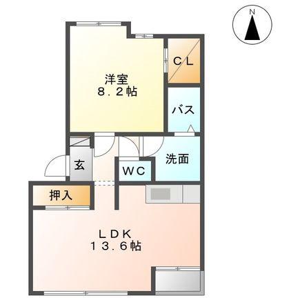 サンライズ東光台(1LDK/2階)の間取り写真