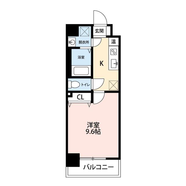 パークハイツ長岡(1K/3階)の間取り写真