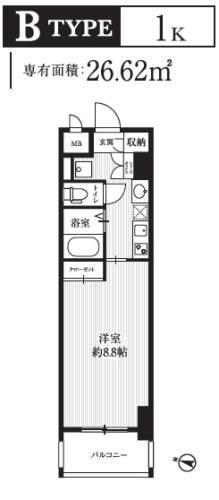 HF久屋大通レジデンス(1K/3階)の間取り写真