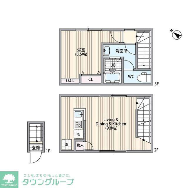 サザンロード新小岩II(1LDK/2階)の間取り写真