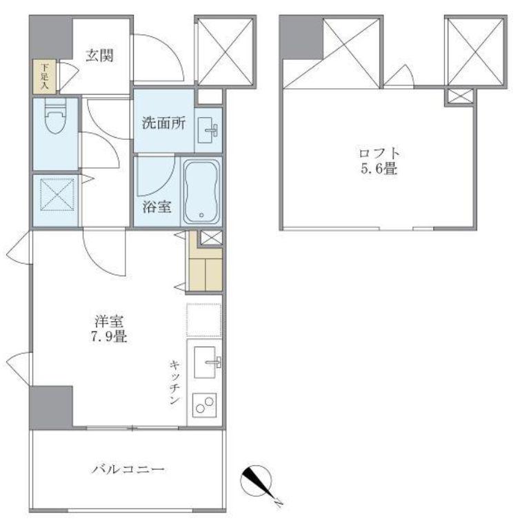 八ツ山三和ハウス(ワンルーム/3階)の間取り写真