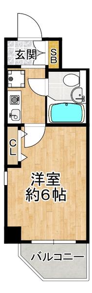 エスリード塚本第2(1K/4階)の間取り写真