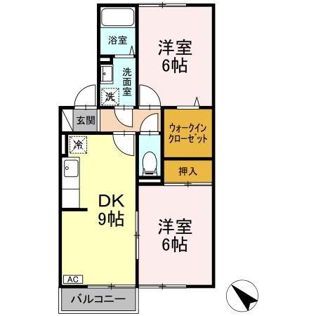 アーバンステージ(2DK/2階)の間取り写真