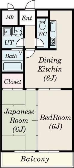 CH当知(2DK/6階)の間取り写真