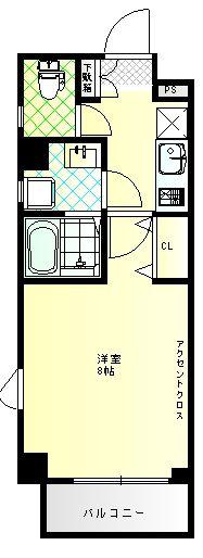 クリザンテーム アン(1K/5階)の間取り写真