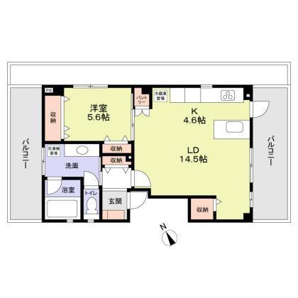 飯田橋ハウス(1LDK/5階)の間取り写真