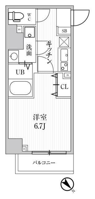 オルタナ池袋イースト(1K/6階)の間取り写真