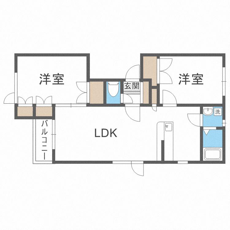 ASC10(2LDK/3階)の間取り写真