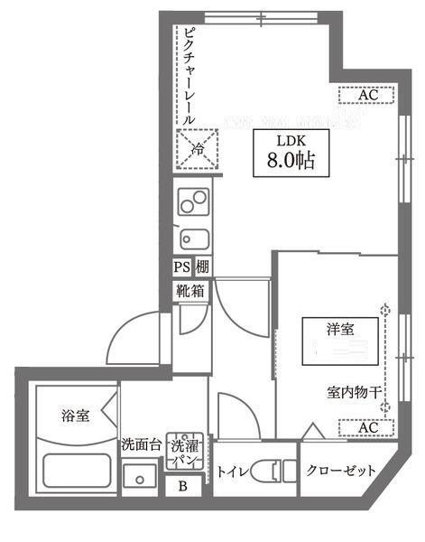 COCOCUBE南長崎(1LDK/3階)の間取り写真