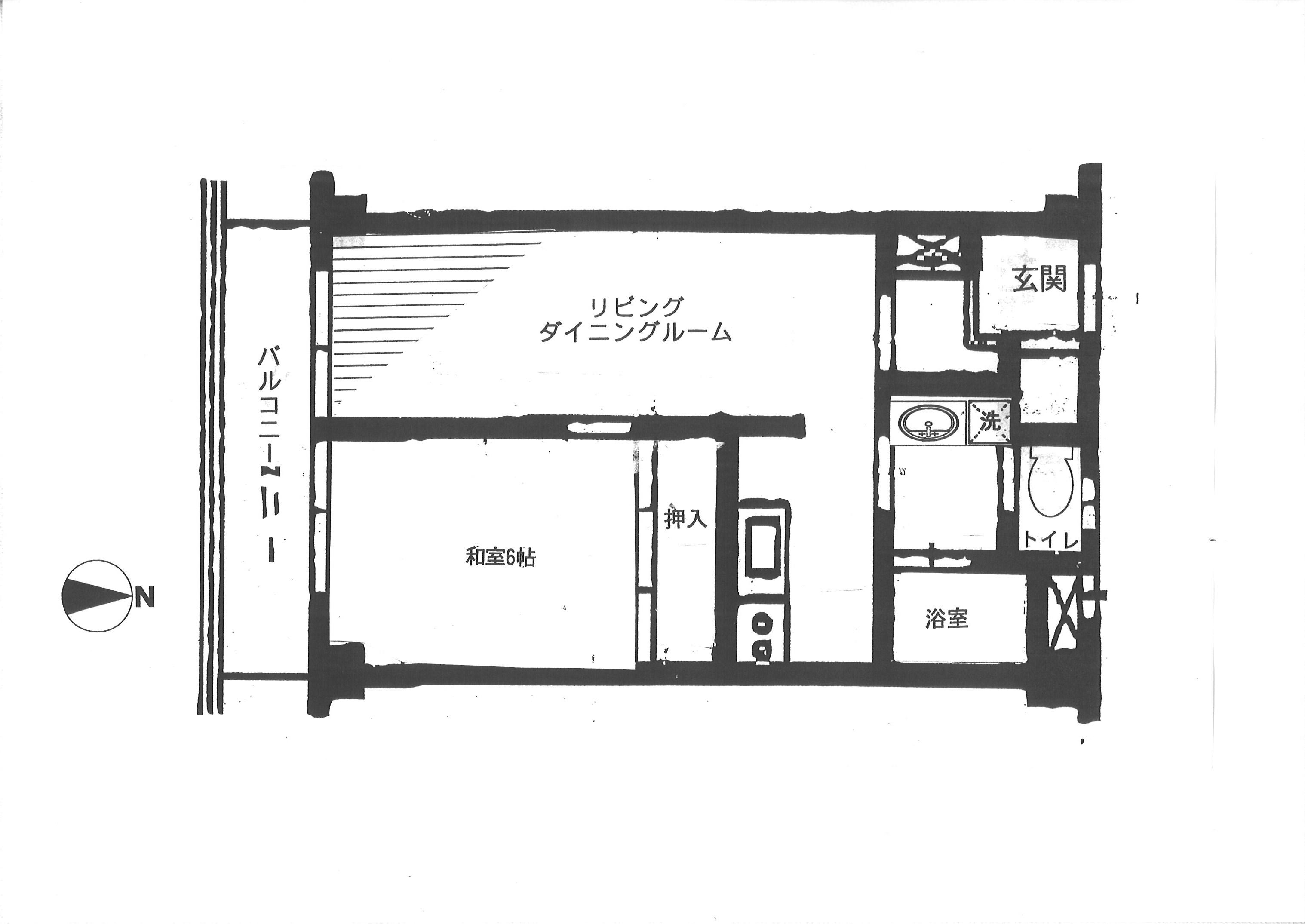 リバーハイツトキワ(1LDK/2階)の間取り写真