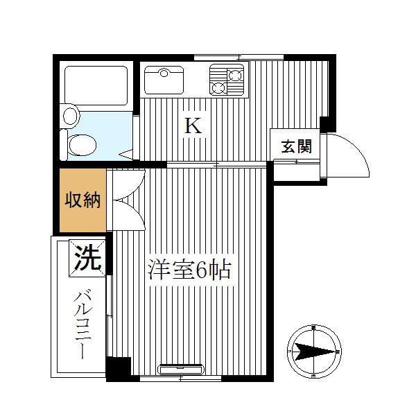 第5レジデンス(1K/4階)の間取り写真