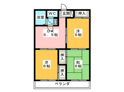 シティハイツモリー(3DK/3階)の間取り写真