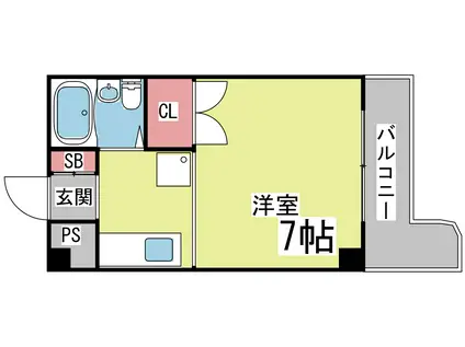 ル・パレ福住(1K/2階)の間取り写真