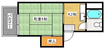 コーポ矢賀(1K/4階)の間取り写真